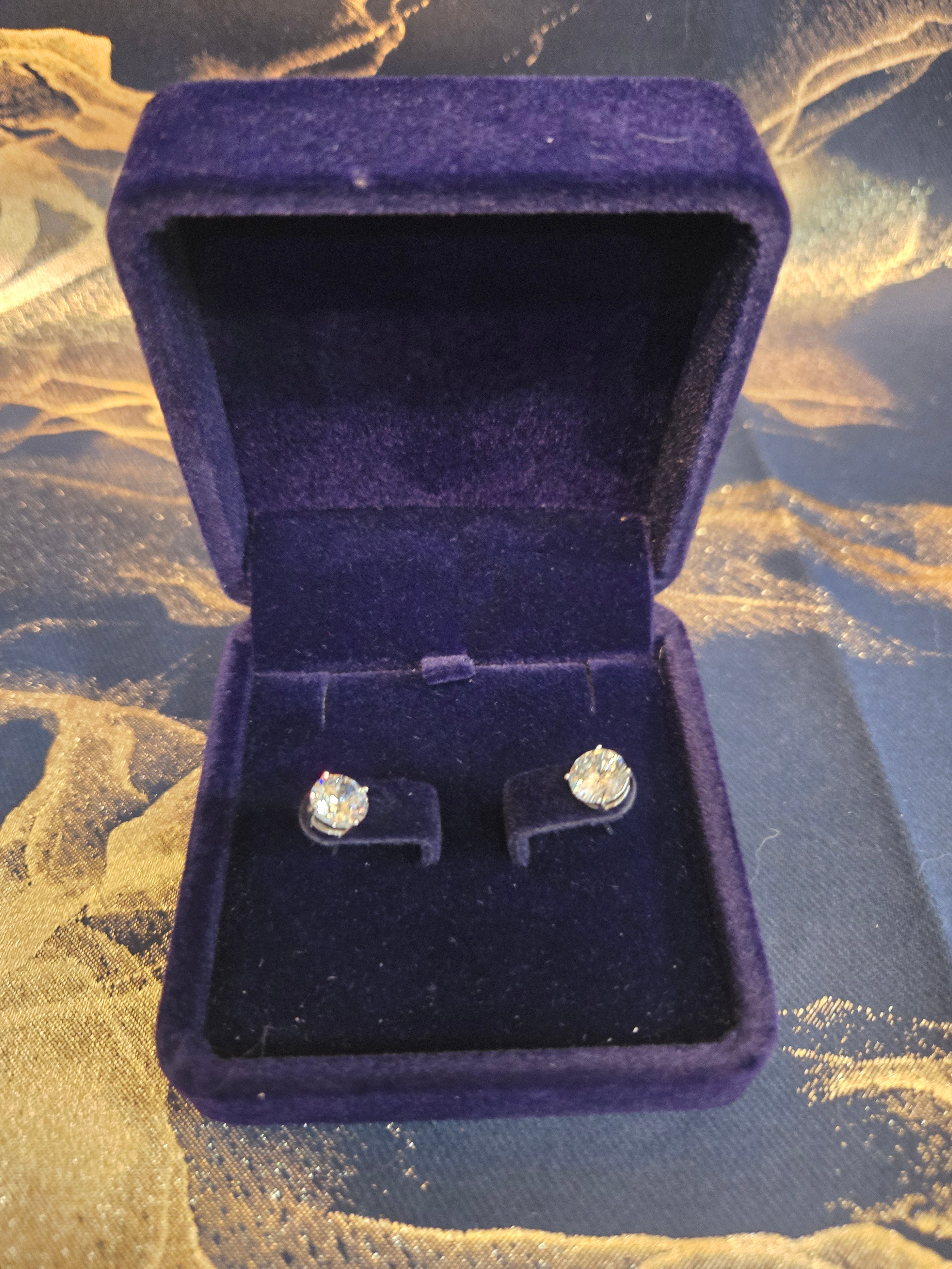 Stainless steal stud CZ earrings