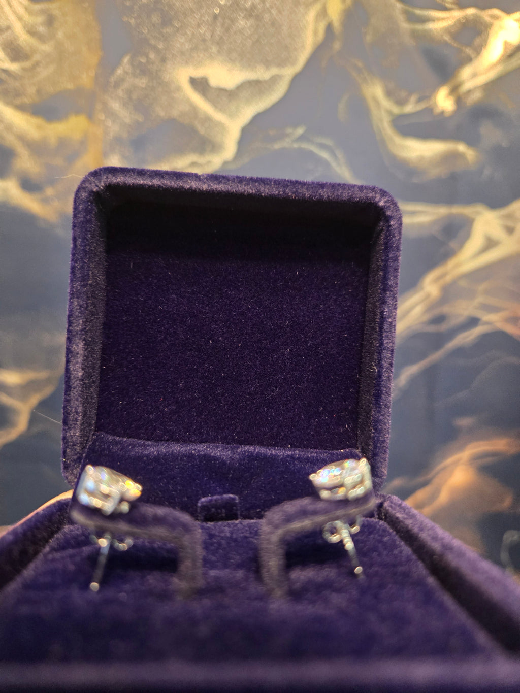 Stainless steal stud CZ earrings
