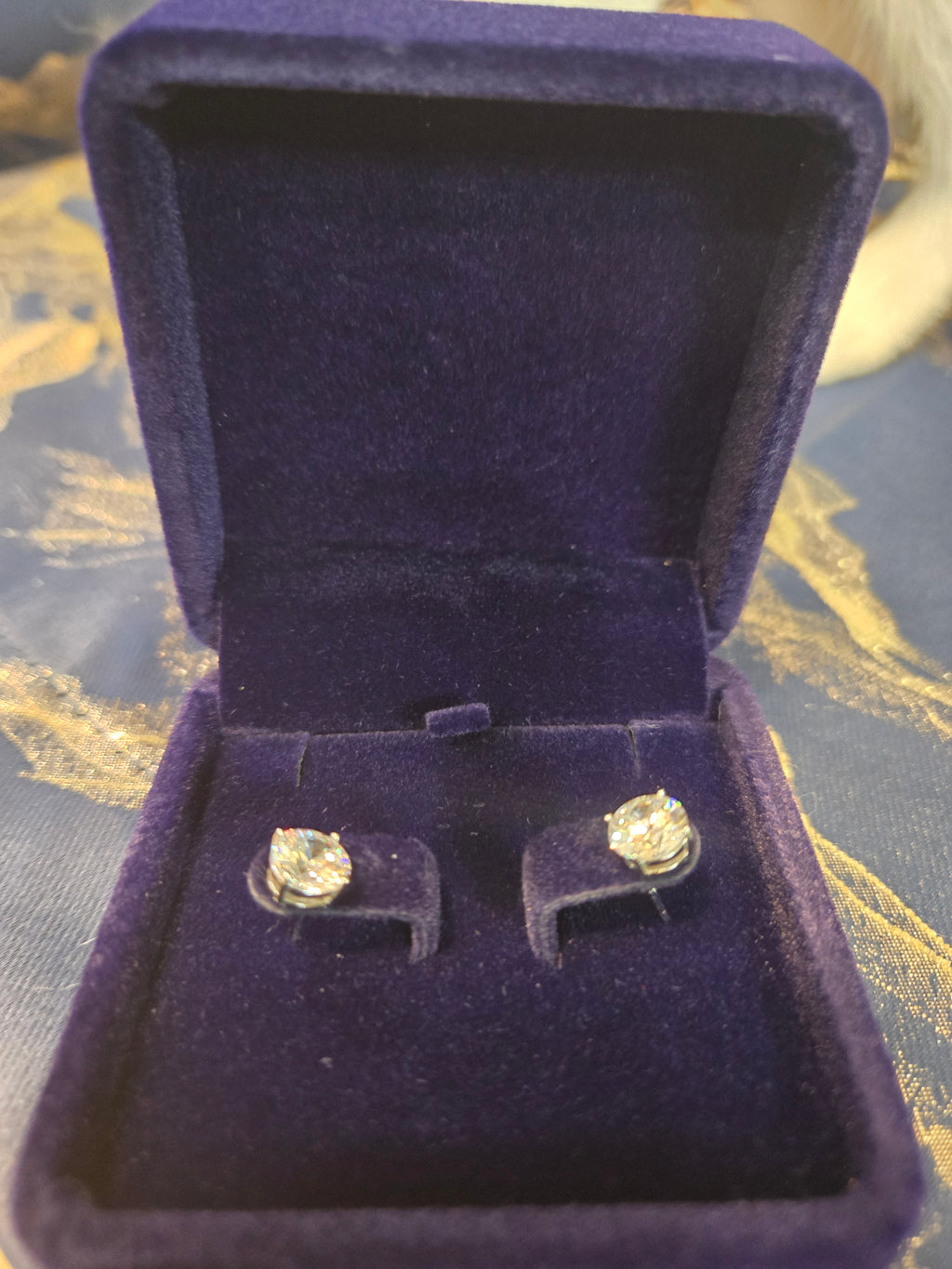 Stainless steal stud CZ earrings