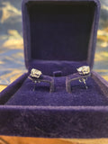 Stainless steal stud CZ earrings